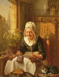 Die alte Spitzenklöpplerin, 1844